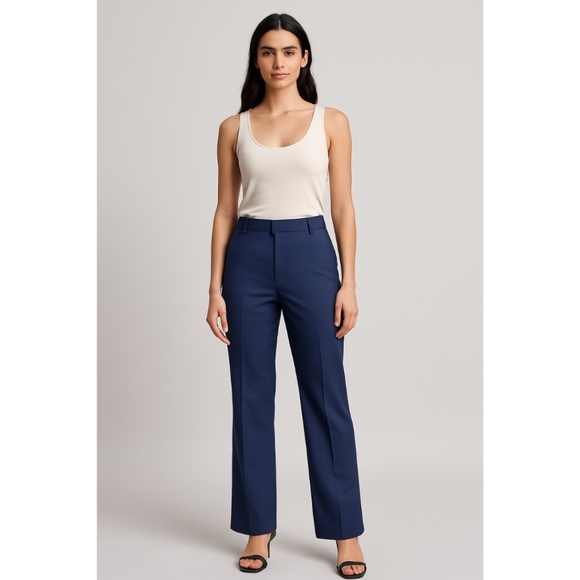 Joie Women's Trousers Size 12 Navy Blue Straight Leg Career Work Sleek Elegant - Picture 1 of 9
